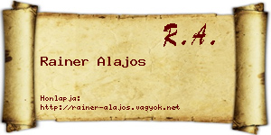 Rainer Alajos névjegykártya